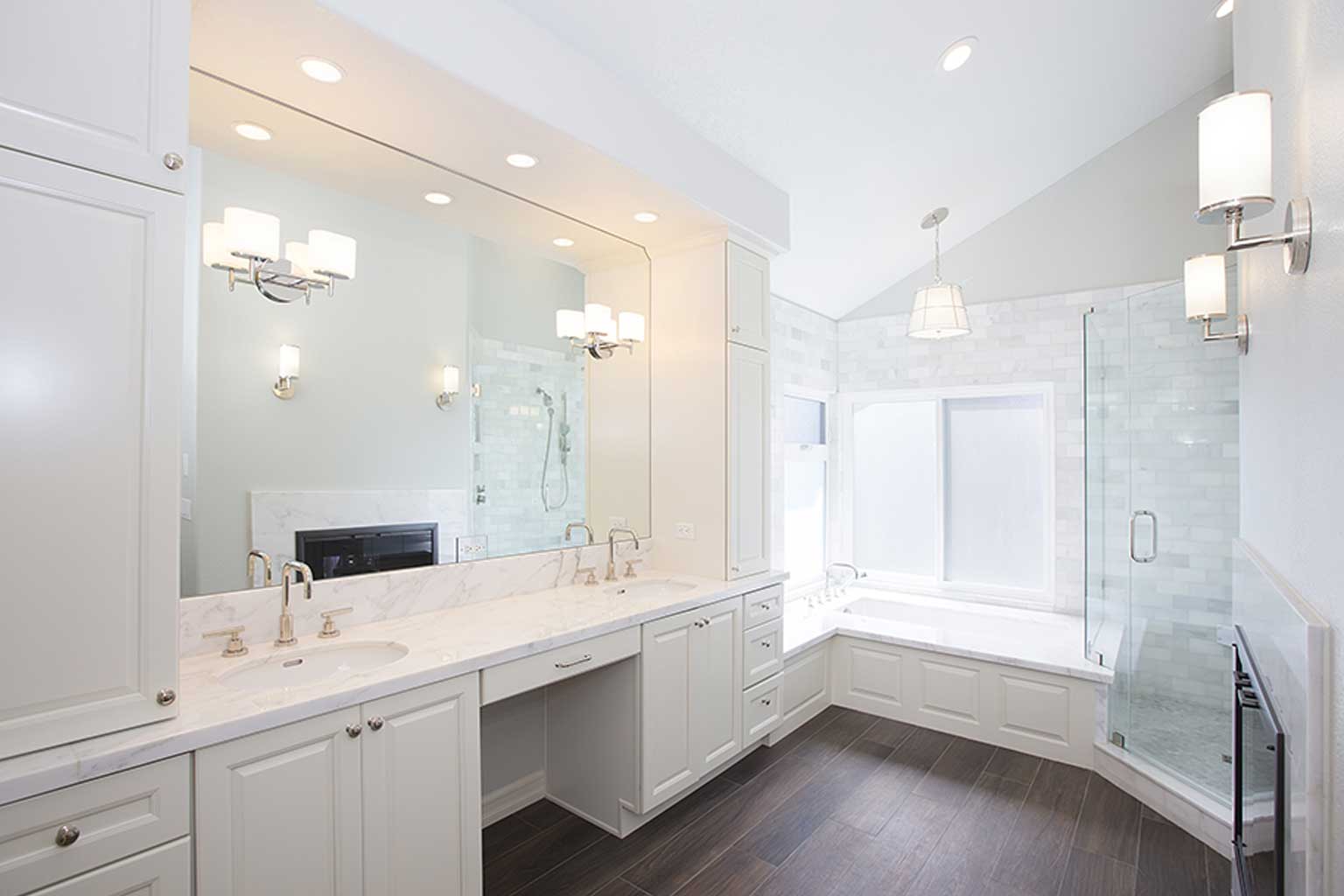 Marble Tile Tub Shower Bathroom Remodel