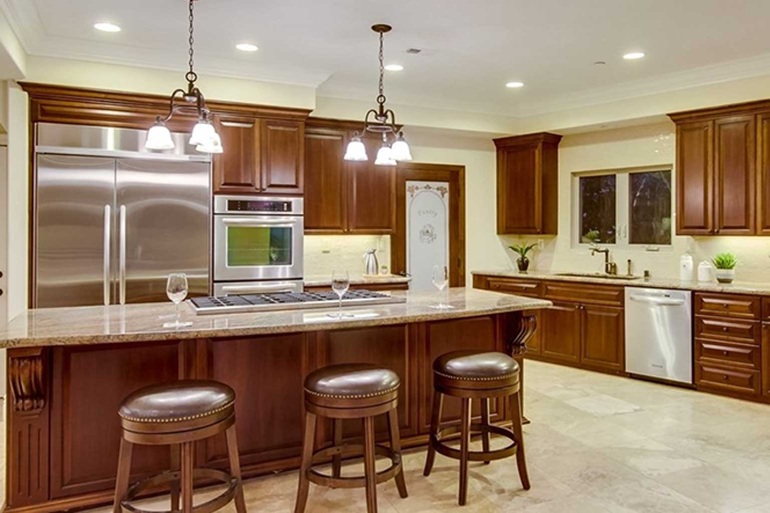 Rancho Santa Fe Cherry Custom Cabinets Kitchen Remodel