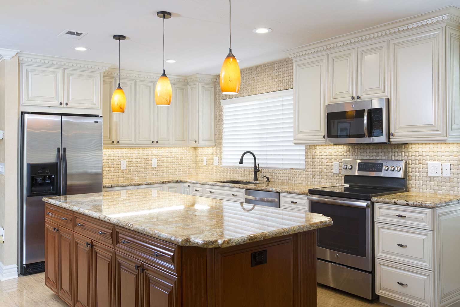 Traditional Raised Panel Cabinets with Island Kitchen Renovation